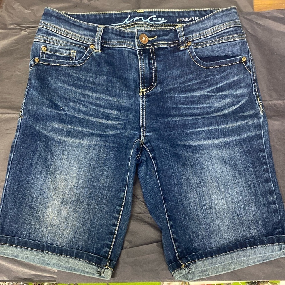 INC Blue Denim Jean International Concepts Shorts‎ size 4.